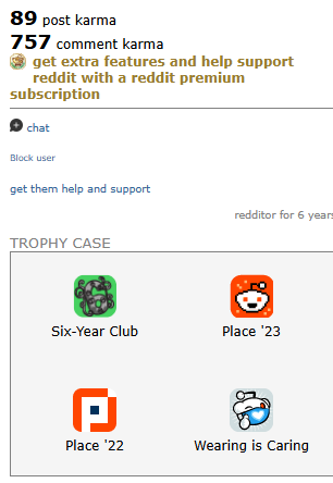REDDIT ACCOUNT with 846 karma, Post KARMA 89 and Comment Karma 757, 6 years 3 months